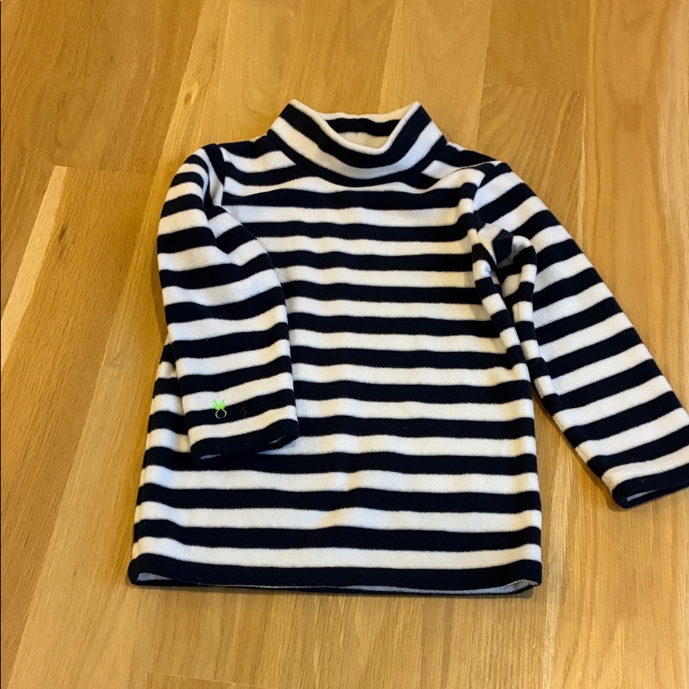 Kids Dudley Steven’s Striped Navy and White fleece Turtleneck Tunic